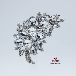 Crystal Leaf Brooch 