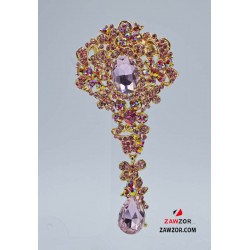 Pink Crystal Brooch 