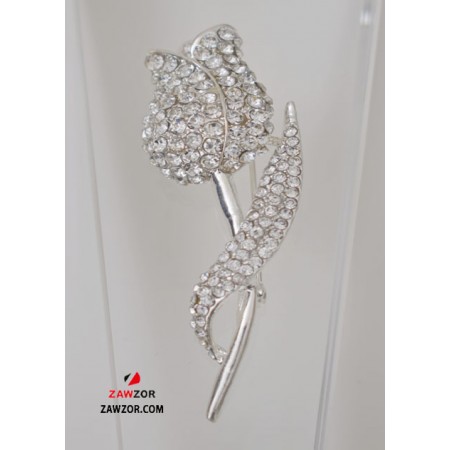 Rose Crystal Brooch 