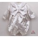 Boys Satin Christening Romper Set And Hat