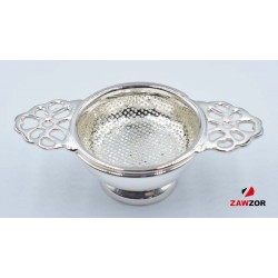 Silver Tea Strainer And Holder 
