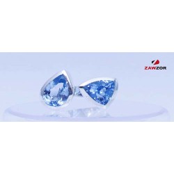Blue Topaz Adjustable Silver Ring  