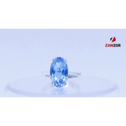 Blue Topaz Sterling Silver Ring 