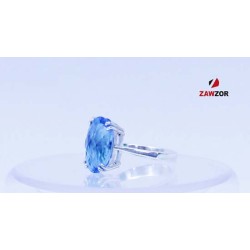 Blue Topaz Sterling Silver Ring 