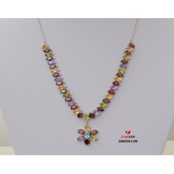 Gemstone Silver Necklace 