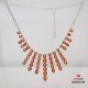 Hessonite Garnet Silver Necklace 