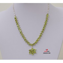 Peridot Silver Necklace 