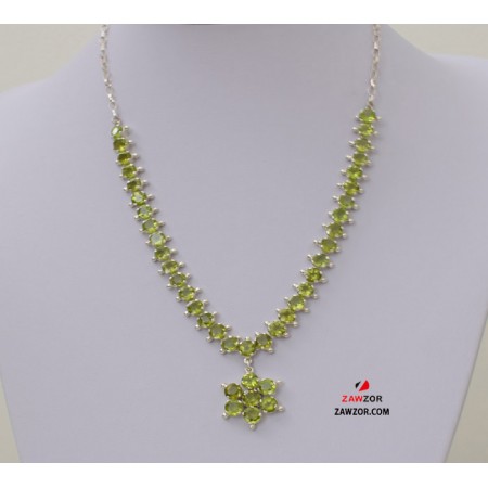 Peridot Silver Necklace 