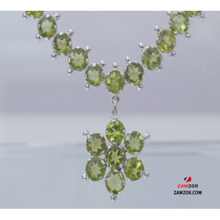 Peridot Silver Necklace 