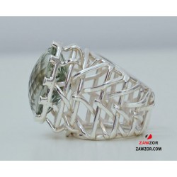 Prasiolite Silver Ring 