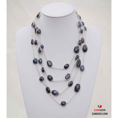 Sterling Silver Sapphire Necklace 
