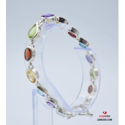 Silver Gemstone Bracelet 