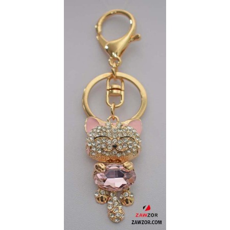 Crystal Cat Keyring 