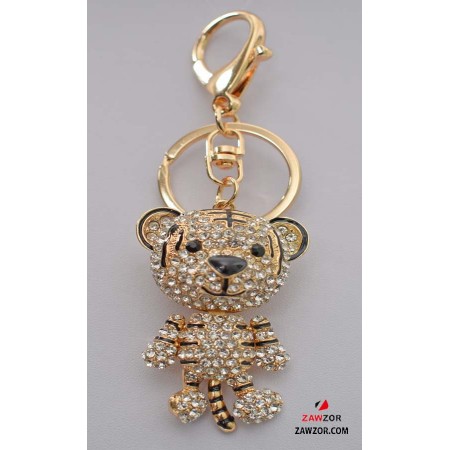 Crystal Tiger Keyring 