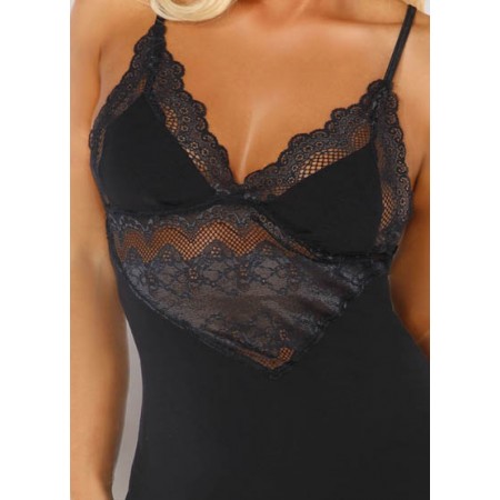 Black Chemise And Thong Set 