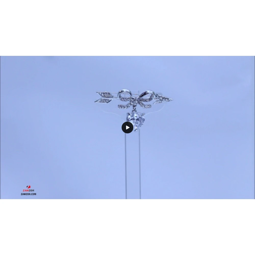 Cubic Zirconia Heart Brooch 