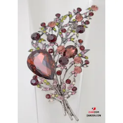 Vintage Design Crystal Brooch 