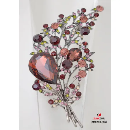 Vintage Design Crystal Brooch 