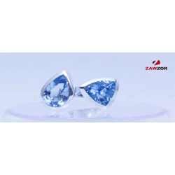 Blue Topaz Adjustable Silver Ring  