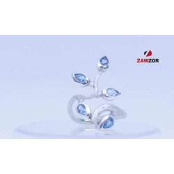 Blue Topaz Silver Ring  