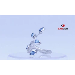 Blue Topaz Silver Ring  