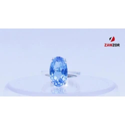 Blue Topaz Sterling Silver Ring 