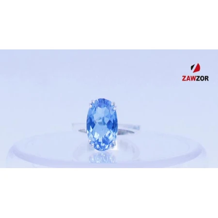 Blue Topaz Sterling Silver Ring 