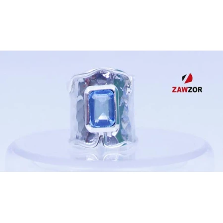 Blue Topaz Sterling Silver Ring 