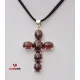 Garnet Silver Cross Pendant 