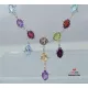 Multi Gemstone Silver Necklace 