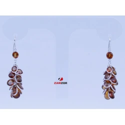 Orange Garnet Silver Earrings 