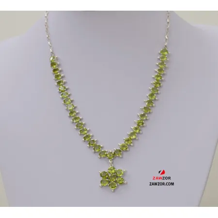 Peridot Silver Necklace 