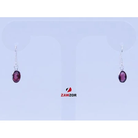 Red Garnet Silver Earrings 