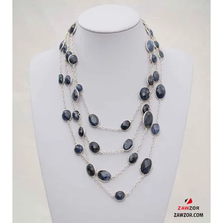 Sterling Silver Sapphire Necklace 