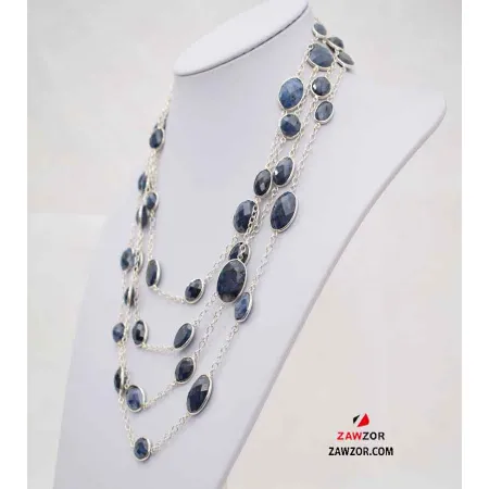 Sterling Silver Sapphire Necklace 