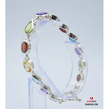 Silver Gemstone Bracelet 