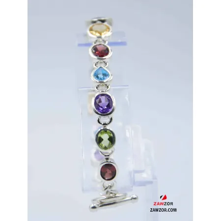 Silver Gemstone Bracelet 