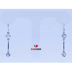 White Topaz Silver Earrings 